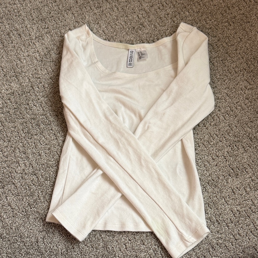 H&M Cream Long Sleeve Top